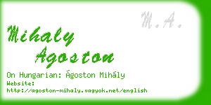 mihaly agoston business card